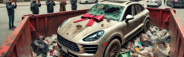 Nije cenila poklon za Dan zaljubljenih: Rus bacio ženin Porsche na deponiju