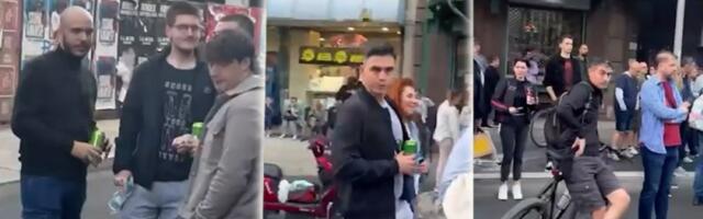 Pijani i bahati! Isti oni koji su pravili haos ispred Pravnog, sada opsedaju RTS – sa pivom u rukama bljuju uvrede i psovke!(VIDEO)
