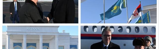 (FOTO) Predsednik sleteo u Astanu: Vučić u Kazahstanu dočekan uz sve počasti