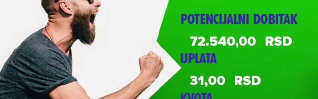 LUDI TIKET, četvrtak, 72.540 dinara: Tri duple GG priče