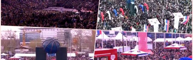 VIŠE OD 30.000 LJUDI U ARENI, A ISPRED JOŠ VEĆI BROJ: Pogledajte neverovatne prizore na veličanstvenom skupu SNS, nema igla gde da padne! (FOTO)