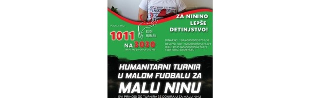 Хуманитарни турнир у малом фудбалу за помоћ Нини Перишић: „Наше мало некоме значи много”