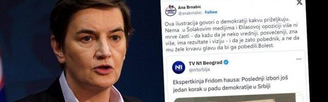 "ŽELE VUČIĆEVU KRVAVU GLAVU DA BI GA POBEDILI" Brnabić reagovala na sramni tekst Šolakovog i Đilasovog portala (FOTO)