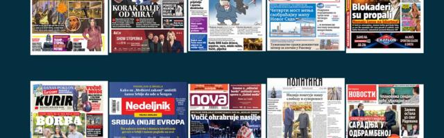 NASLOVNE STRANE SUTRAŠNJIH NOVINA: Prelistavanje štampe za četvrtak, 19. februar 2026. godine