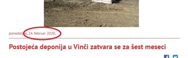 Vlast: Deponija u Vinči zatvara se do kraja 2020!