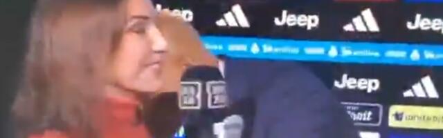 Šta mu bi?! Spaleti poljubio novinarku u rame dok je davao izjavu /VIDEO/
