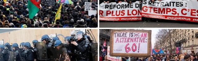 GORI PARIZ! DESETINE HILJADE LJUDI NA ULICAMA: Masovni protesti u Francuskoj, narod se protivi penzionim reformama - sukob i sa policijom (FOTO/VIDEO)