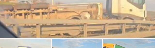 HAOS NA OBILAZNICI KOD ŽELEZNIKA! Prevrnula se prikolica, saobraćaj blokiran! (VIDEO)