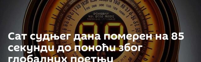 Сат судњег дана померен на 85 секунди до поноћи због глобалних претњи