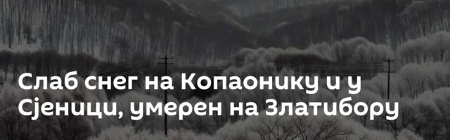 Слаб снег на Копаонику и у Сјеници, умерен на Златибору