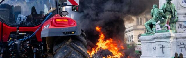 VIDEO Neredi u Briselu: Policija bacila suzavac na poljoprivrednike koji protestuju