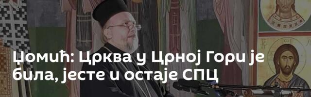 Џомић: Црква у Црној Гори је била, јесте и остаје СПЦ