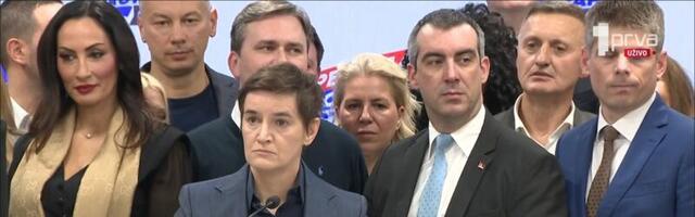 Ana Brnabić: Srpska napredna stranka osvojila ubedljivu pobedu