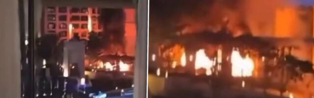 Snimak koji kida dušu! Muškarac u suzama dok Dubai gori: Raketa udarila tik pored njegove zgrade (VIDEO)