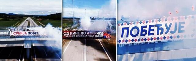 Veličanstveni prizori iz Čačka! "Srbija pobeđuje" se vijori iznad prelepog auto-puta: Narod pokazao da je uz Vučića (VIDEO)