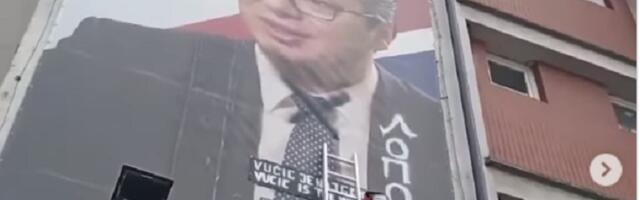 "Lopov": Išarao bilbord s likom Vučića, ostavio i poruku (VIDEO)