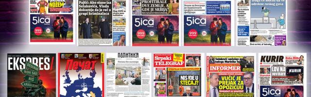 NASLOVNE STRANE SUTRAŠNJIH NOVINA: Prelistavanje štampe za petak, 5. decembar 2025. godine