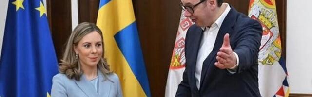 "OTVOREN RAZGOVOR SA JESIKOM RUSENKRANC" Vučić na sastanku sa ministarkom za EU Kraljevine Švedske (FOTO)