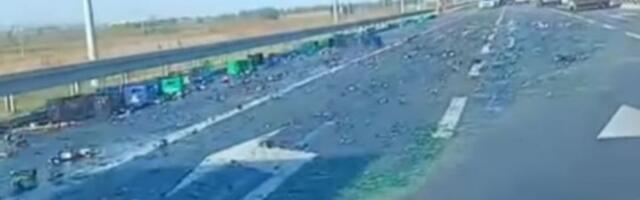 Pivska apokalipsa na Zrenjaninskom putu: Kamion prosuo gajbe, staklo svuda, kolona bez kraja