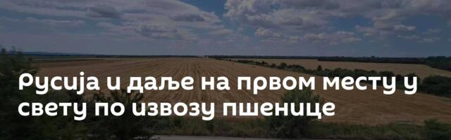 Русија и даље на првом месту у свету по извозу пшенице