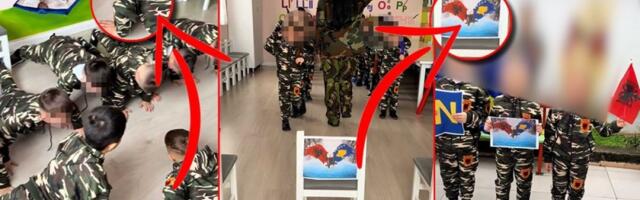 Bolesno: Deci oblače uniforme koljača Srba i uče ih da veličaju lažnu državu "Kosovo"(FOTO/VIDEO)