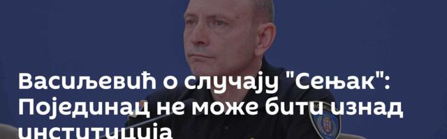 Васиљевић о случају "Сењак": Појединац не може бити изнад институција