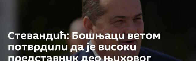 Стевандић: Бошњаци ветом потврдили да је високи представник део њиховог идентитета