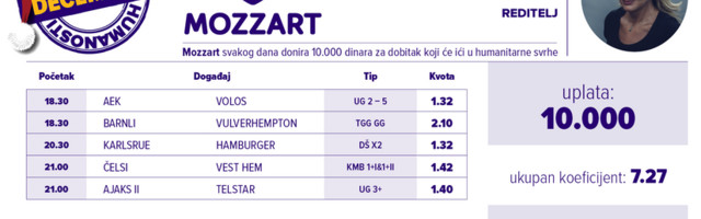 Humanitarni tiket u podne: Ana Marija Rosi tipuje za humanitarnu fondaciju Podrži život