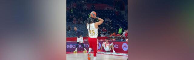 Košarkaši Zvezde na zagrevanju pred meč sa Parizom