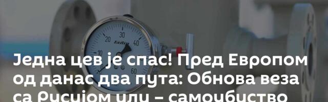 Једна цев је спас! Пред Европом од данас два пута: Обнова веза са Русијом или – самоубиство