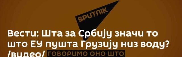 Вести: Шта за Србију значи то што ЕУ пушта Грузију низ воду? /видео/