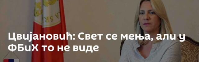 Цвијановић: Свет се мења, али у ФБиХ то не виде