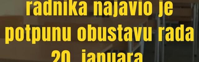Sindikat prosvetnih radnika najavio: Potpuna obustava rada 20. januara
