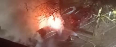 GORELI AUTOMOBILI U BAČKOJ PALANCI U GLUVO DOBA NOĆI: Prvo planuo jedan, a onda je vatra počela da se širi (VIDEO)