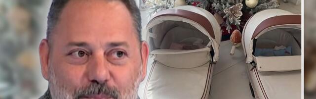 Branko Babić usnimio bliznace 20 dana nakon rođenja pored jelke, onda otvorio poklone: "Rođeni u Srbiji brale"