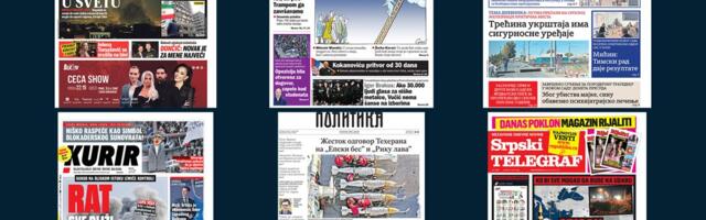 NASLOVNE STRANE SUTRAŠNJIH NOVINA: Prelistavanje štampe za utorak, 3. mart 2026. godine