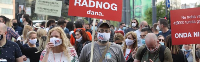 Protest ugostitelja u Beogradu koji traže ukidanje mera Kriznog štaba: Uzeli ste nam pravo da radimo