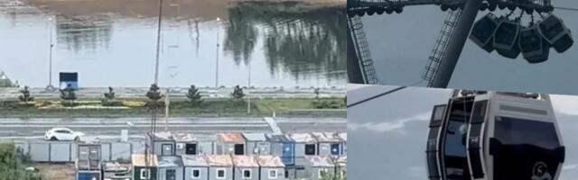 GONDOLE SE SUDARILE NA ŽIČARI! Prestrašeni putnici visili zarobljeni na 90 METARA iznad REKE, među njima i deca, izbegnuta velika tragedija (VIDEO)