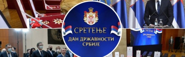 DANAS JE VELIKI DAN ZA SRBIJU, DANAS SMO PONOSNI NA NAŠU PROŠLOST I PRETKE! Vučić uručio odlikovanja povodom Dana državnosti! /Video/