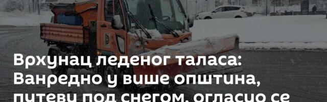 Врхунац леденог таласа: Ванредно у више општина, путеви под снегом, огласио се премијер Србије
