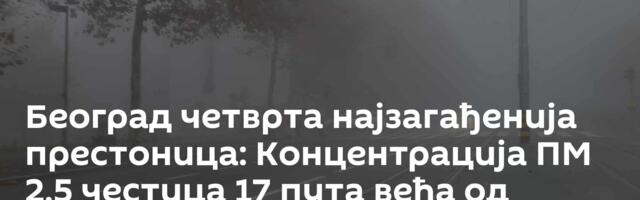 Београд четврта најзагађенија престоница: Концентрација ПМ 2,5 честица 17 пута већа од препоручене