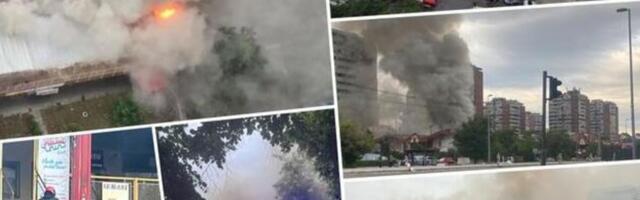 VATRA GUTA LOKALE, 40 VATROGASACA SE BORI SA VATRENOM STIHIJOM: Novi SNIMCI POŽARA u TRŽNOM CENTRU U BLOKU 45