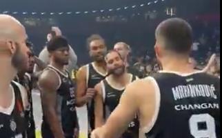 FRKA MEĐU KOŠARKAŠIMA PARTIZANA NA KRAJU UTAKMICE! Marinković i Vašington u "klinču" - kapiten postrojio saigrača, pa mu održao lekciju pred svima! VIDEO