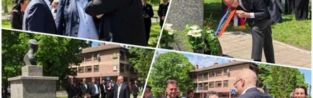 "HEROJ KOJI JE ŽIVOT DAO BRANEĆI OTADŽBINU NA KOŠARAMA": Vučević položio venac na spomenik Tiboru Cerni