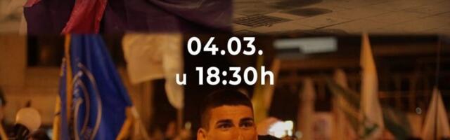 Doček u Nišu za studenta Aleksandra Jovanova i njegovu devojku koji humanitarno pešače kroz Srbiju