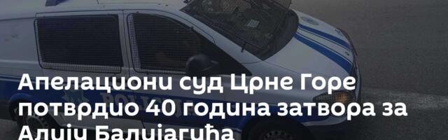 Апелациони суд Црне Горе потврдио 40 година затвора за Алију Балијагића