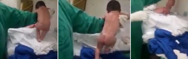 Tek rođena beba korača: Babica ne veruje (VIDEO)
