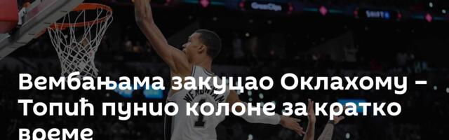 Вембањама закуцао Оклахому – Топић пунио колоне за кратко време
