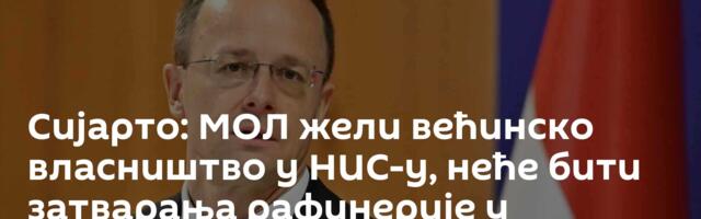 Сијарто: МОЛ жели већинско власништво у НИС-у, неће бити затварања рафинерије у Панчеву