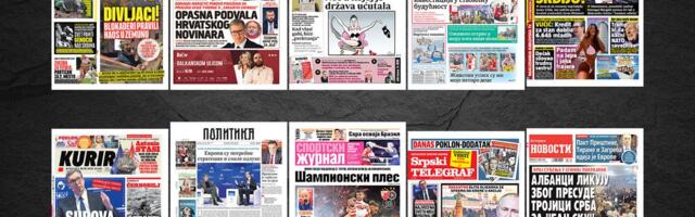 NASLOVNE STRANE SUTRAŠNJIH NOVINA: Prelistavanje štampe za nedelju, 26. april 2026. godine